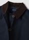 Blue pure cotton jacket with contrasting collar, regular fit_1