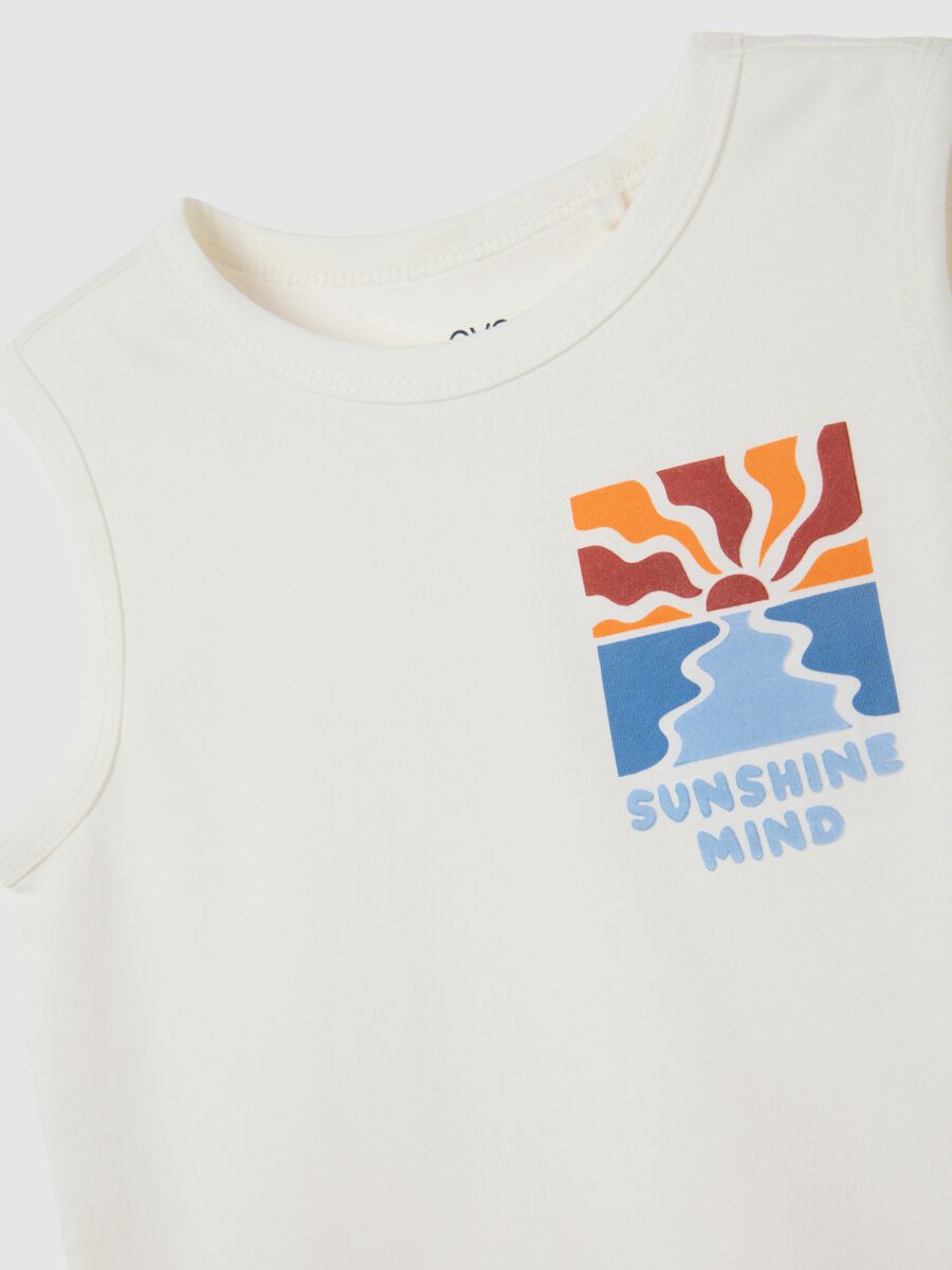 Children's summer set in pure white cotton, regular fit_3