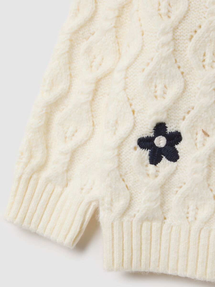 Baby girl's white mix regular fit sweater_2