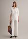 White pure linen straight-fit drawstring trousers_0
