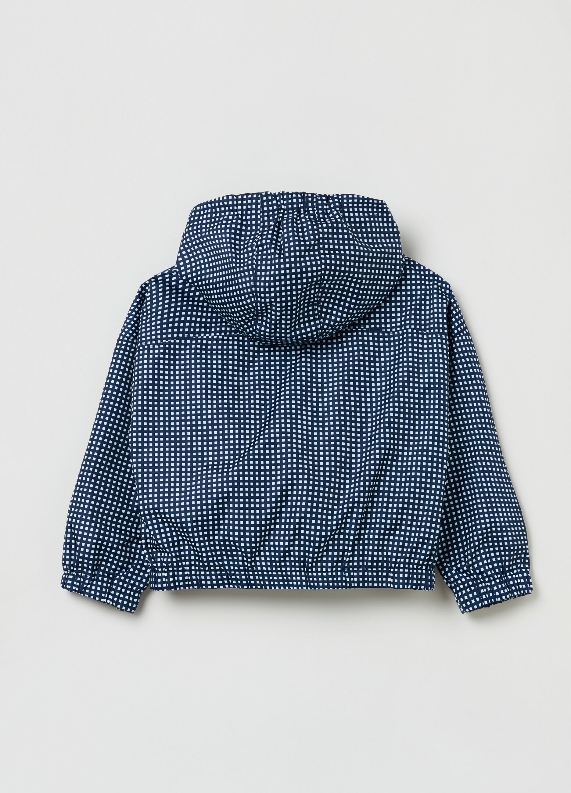 Jacket with check hood