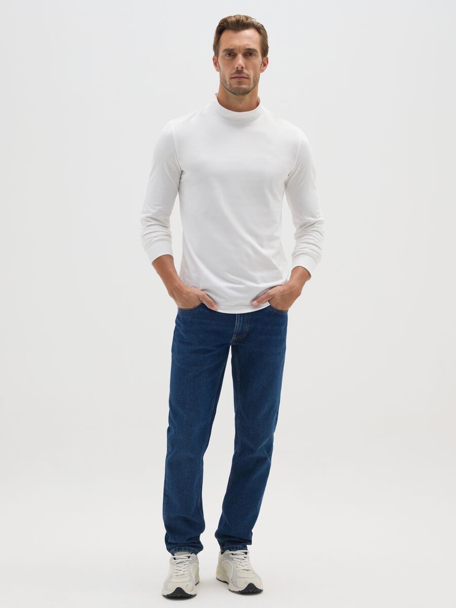 Maglia bianca in puro cotone italiano regular fit_1
