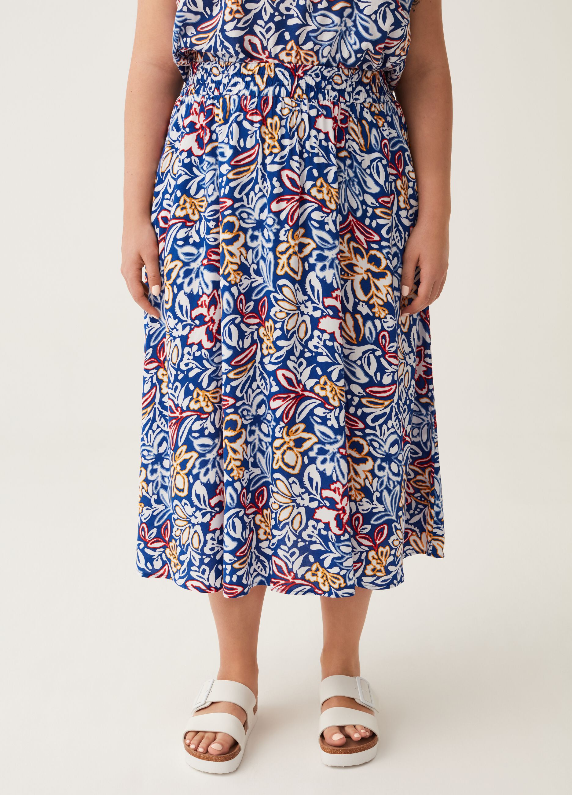 Gonna midi con stampa all-over Curvy MYA_1