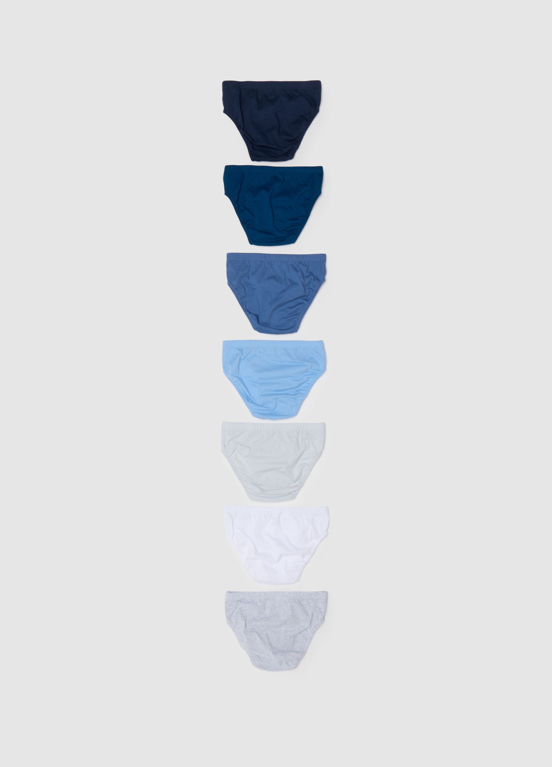 Set of 7 children's briefs in pure multicolour cotton