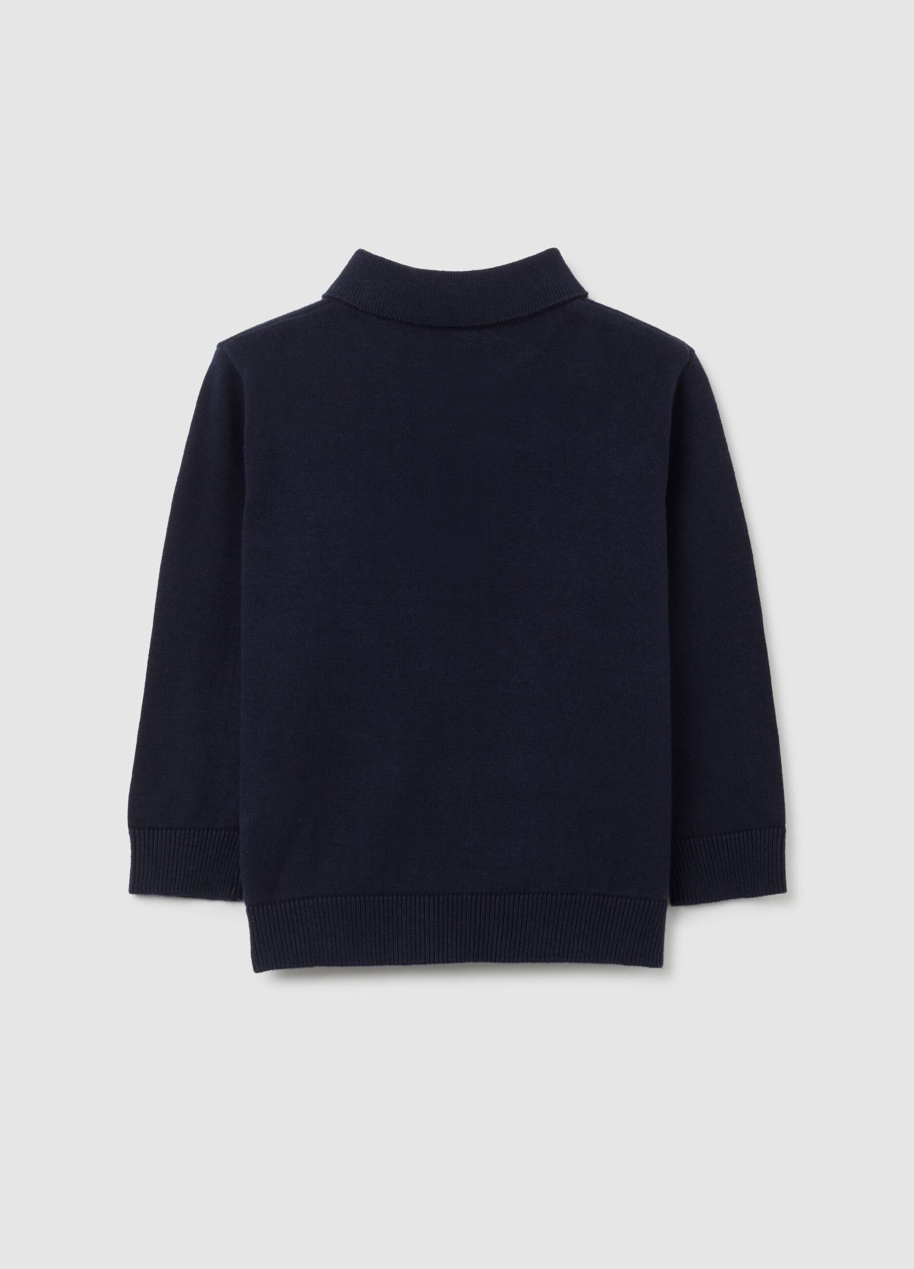 Polo da bambino in puro cotone blu regular fit