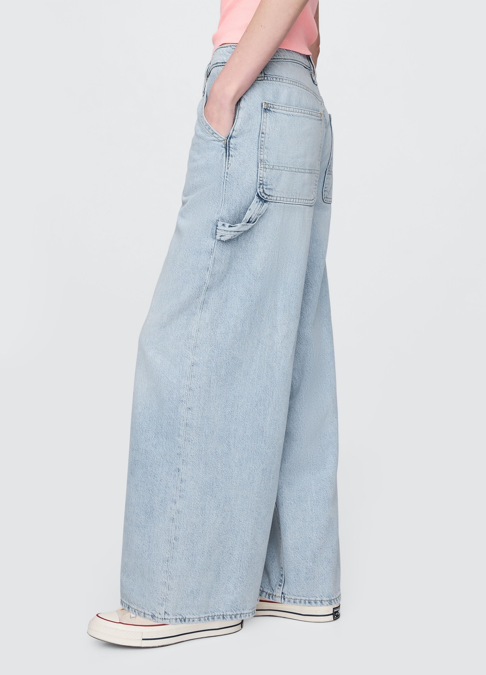 Jeans a gamba larga in misto cotone e Lyocell