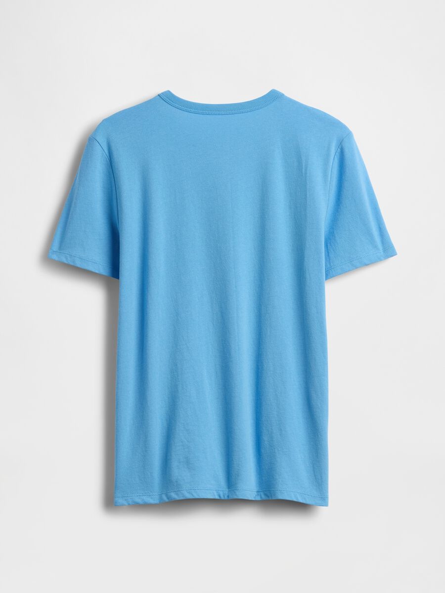 Child's blue pure cotton T-shirt regular fit with logo_1