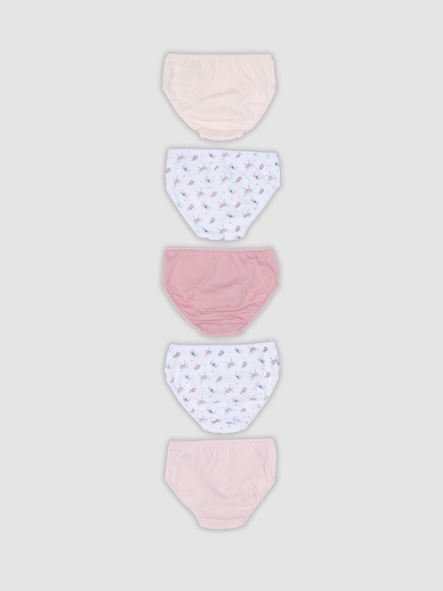 Multipack di cinque mutandine in puro cotone organico con stampe Lilo & Stitch per bimba_1