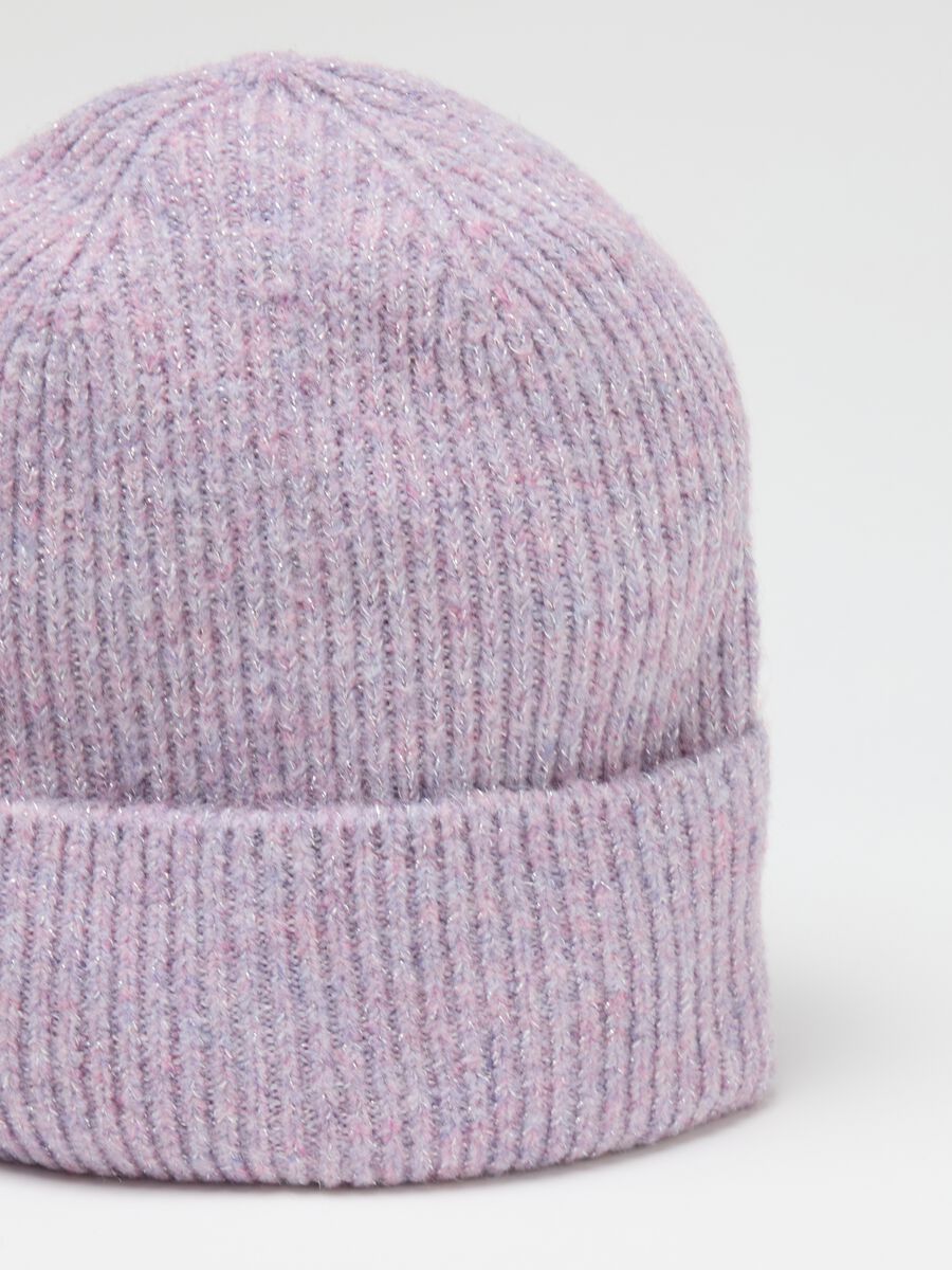 Purple wool blend beanie_2