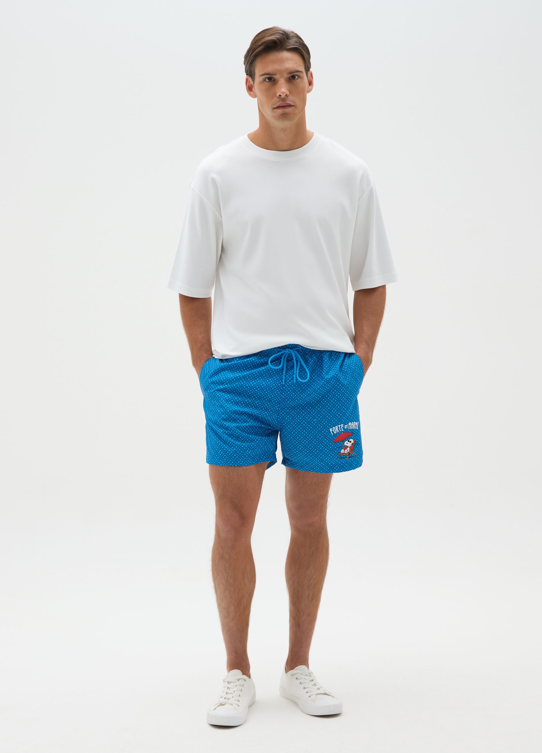 Men’s Blue Swimwear with Everlast Print