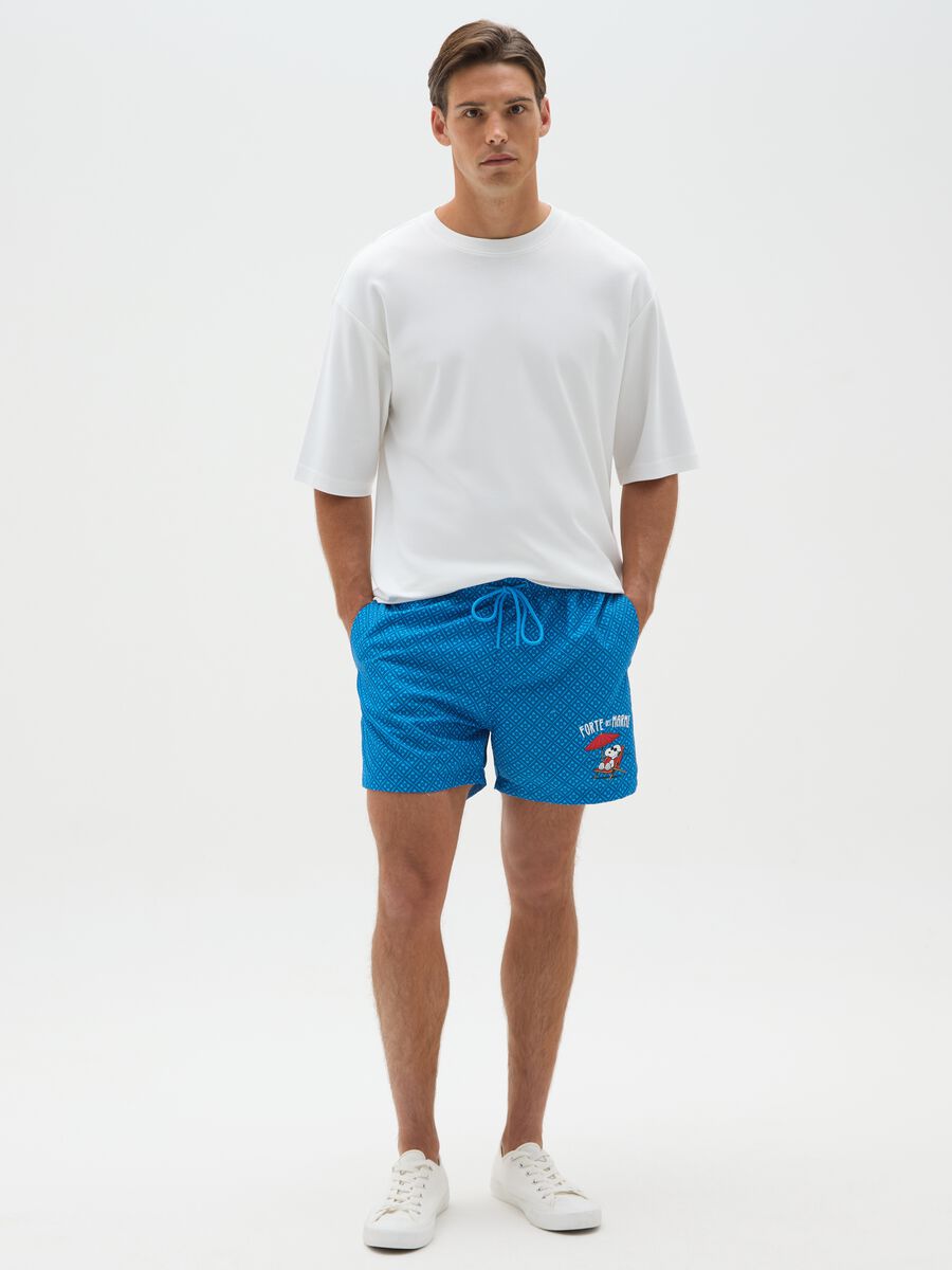 Men’s Blue Swimwear with Everlast Print_0