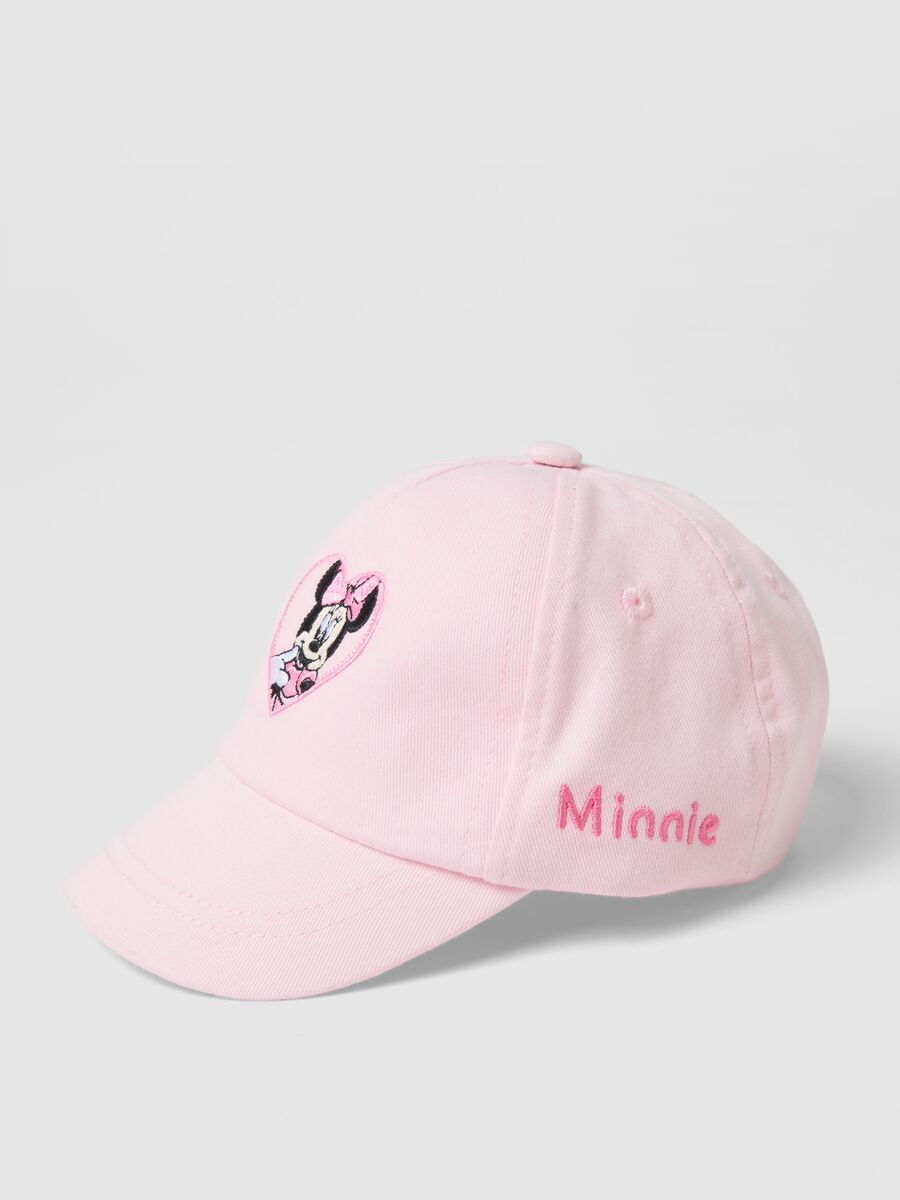 Cappellino in puro cotone rosa da bimba con Minnie_1