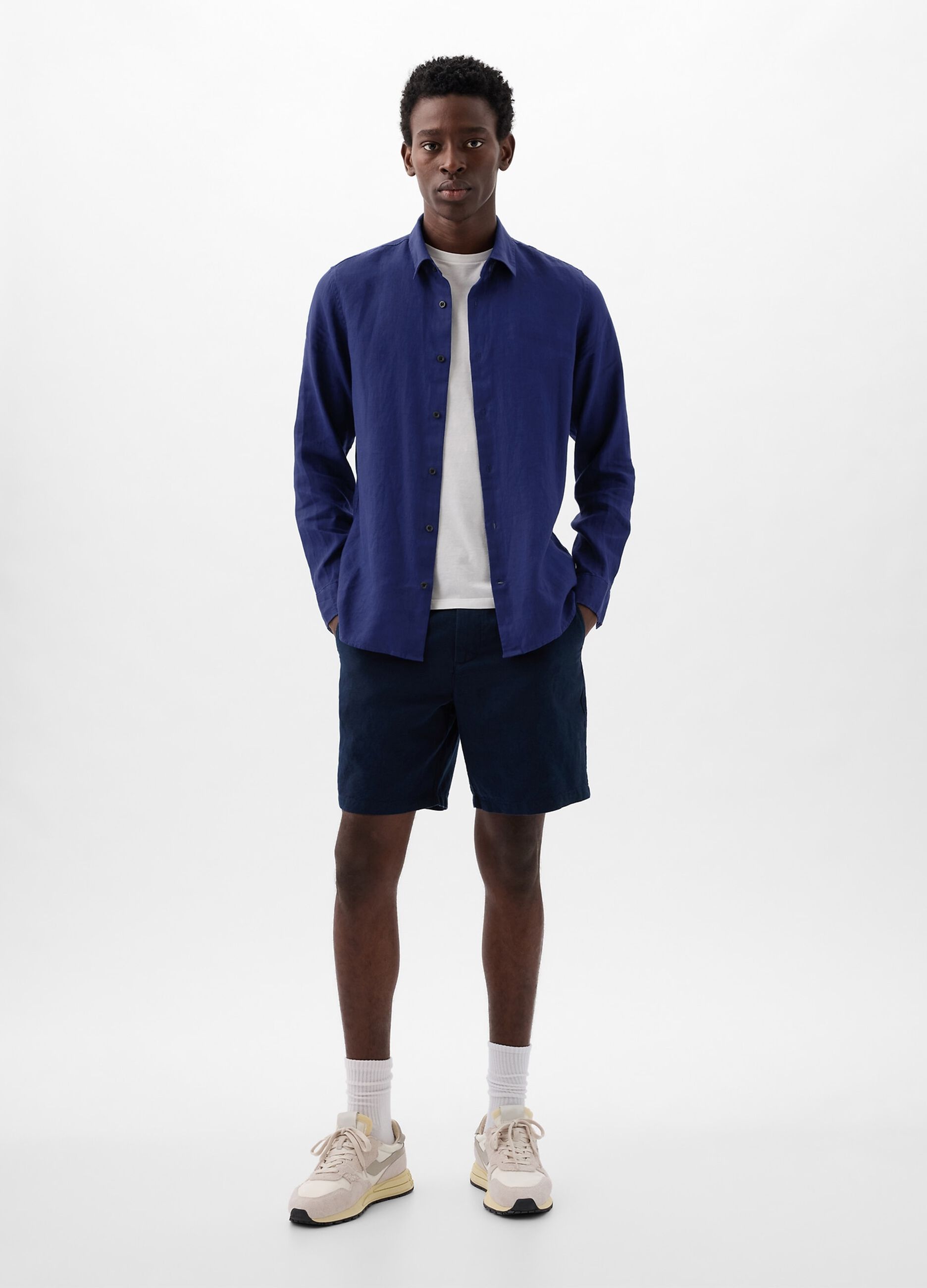Regular-fit shirt in linen