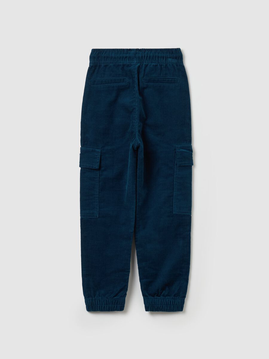 Cargo joggers in corduroy with drawstring_1