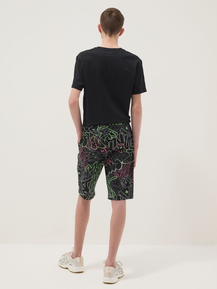 Short in puro cotone multicolor da ragazzo regular fit_1