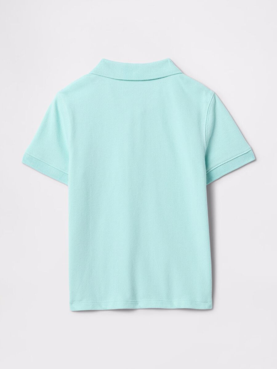 Light blue cotton polo shirt with Donald Duck embroidery_1