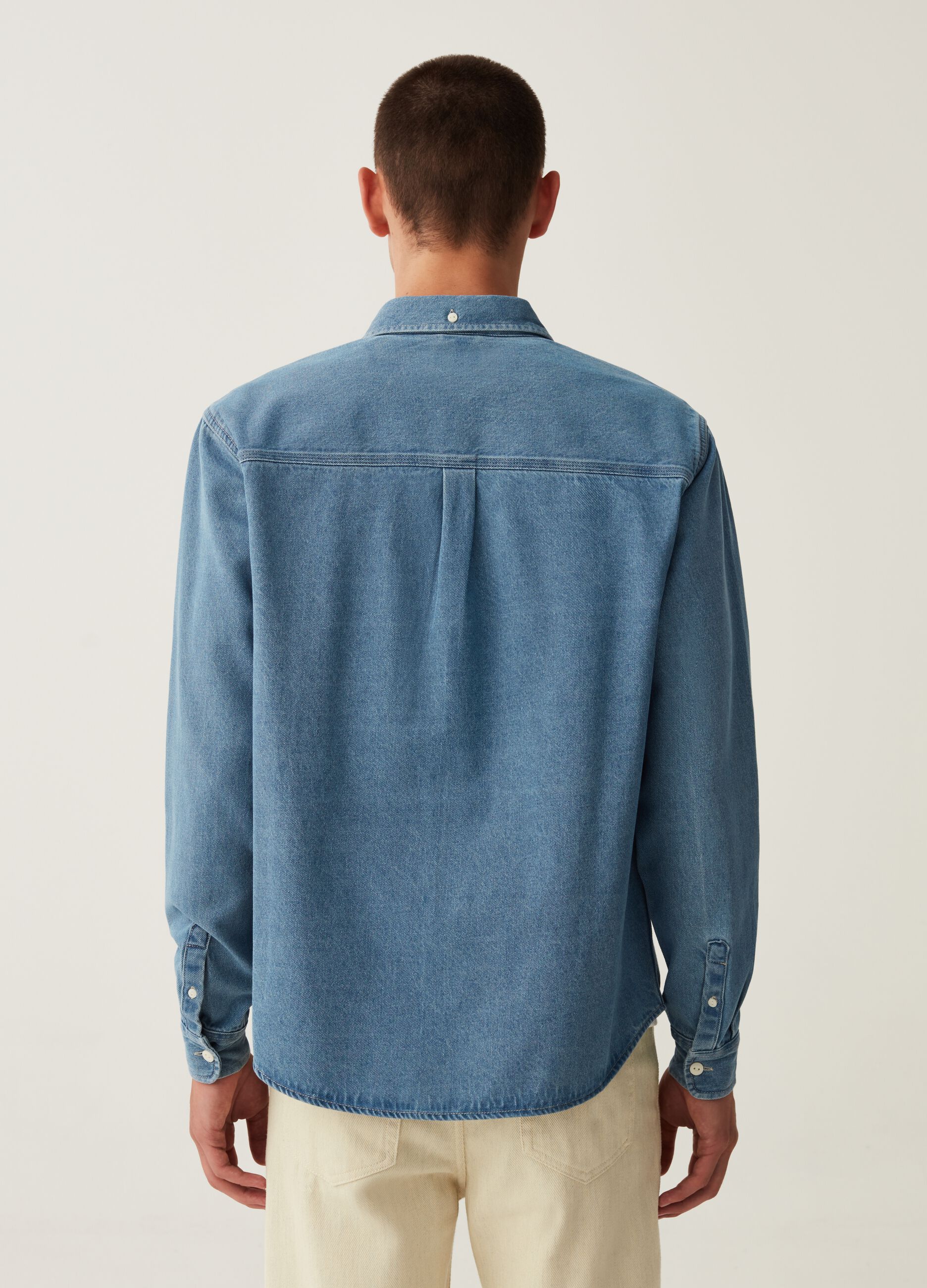 Camicia workwear in denim con tasca_2