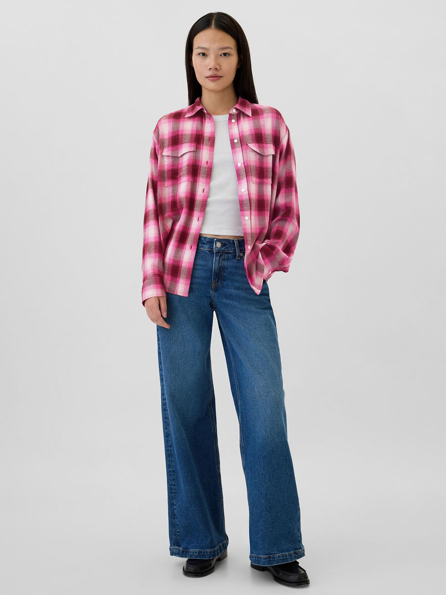 Check flannel shirt with pockets_1