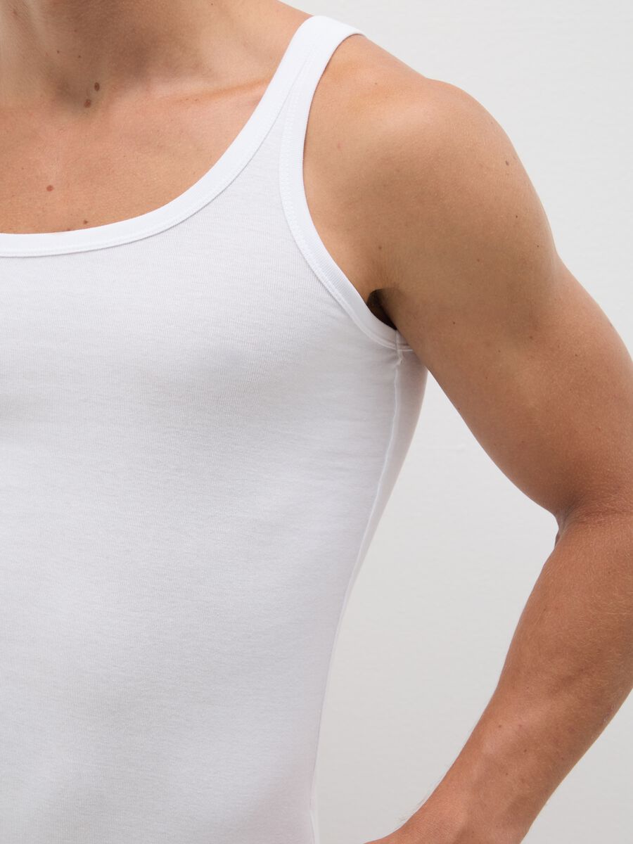 Men's White Pure Cotton Vest_3