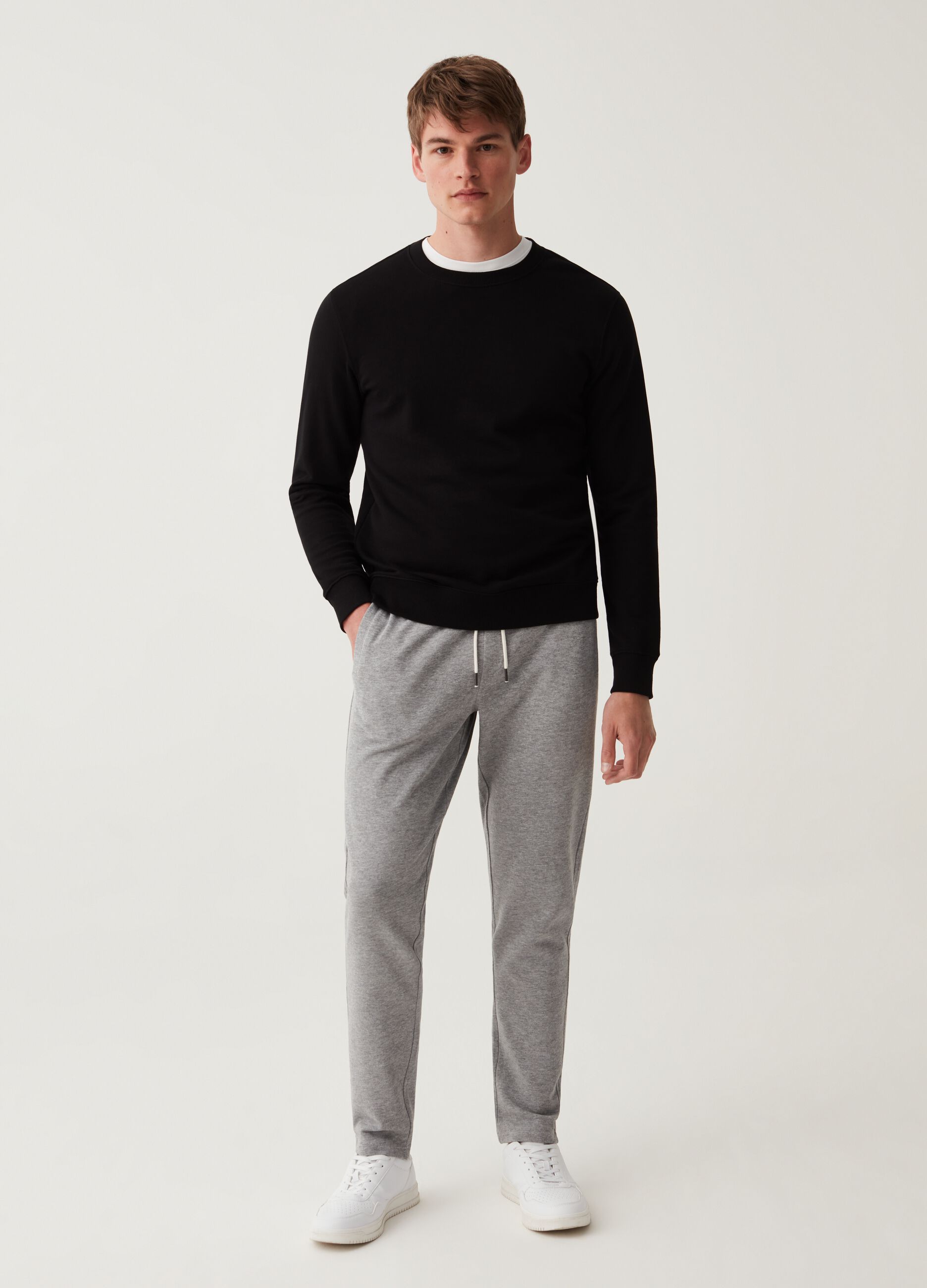 Joggers in French Terry con coulisse_0