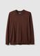 Brown pure cotton crew neck jumper regular fit_4