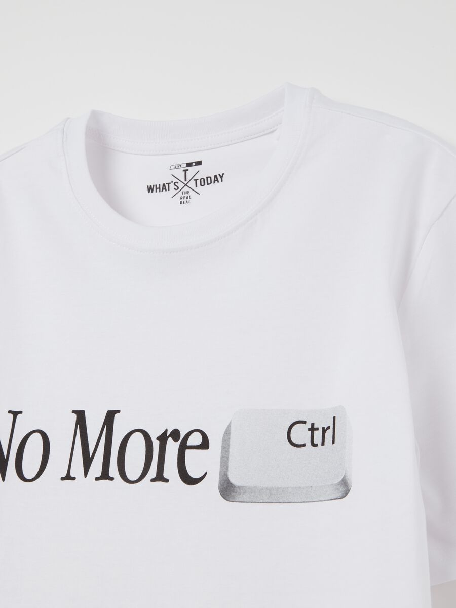 Cotton T-shirt with "No More Ctrl&rdquo; print_5