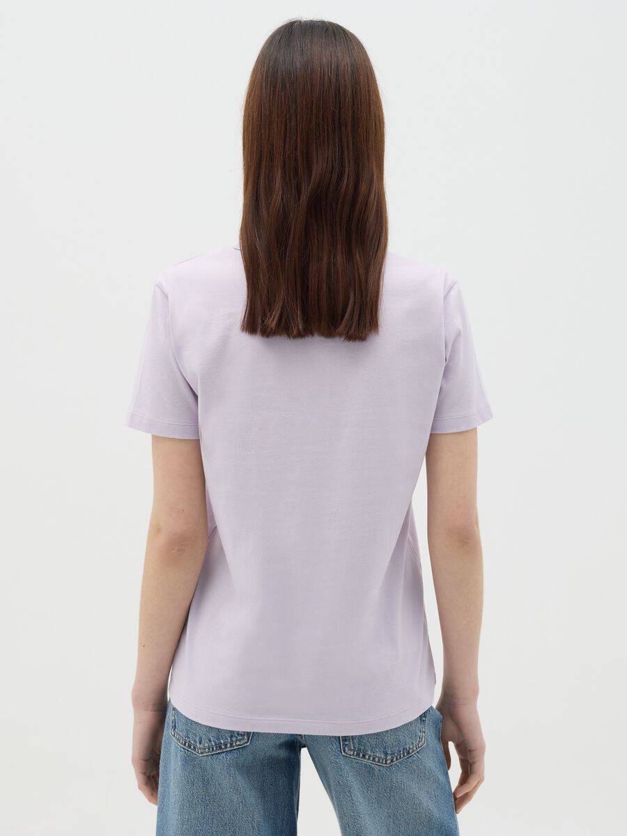 Purple T-shirt in cotton with kittens print_3