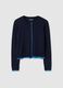 Cardigan in misto viscosa blu regular fit_4