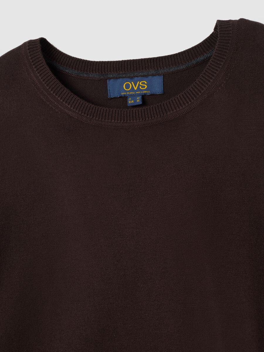 Brown viscose blend regular fit jumper_1