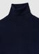 Blue Ribbed Regular Fit Turtleneck Jumper_5