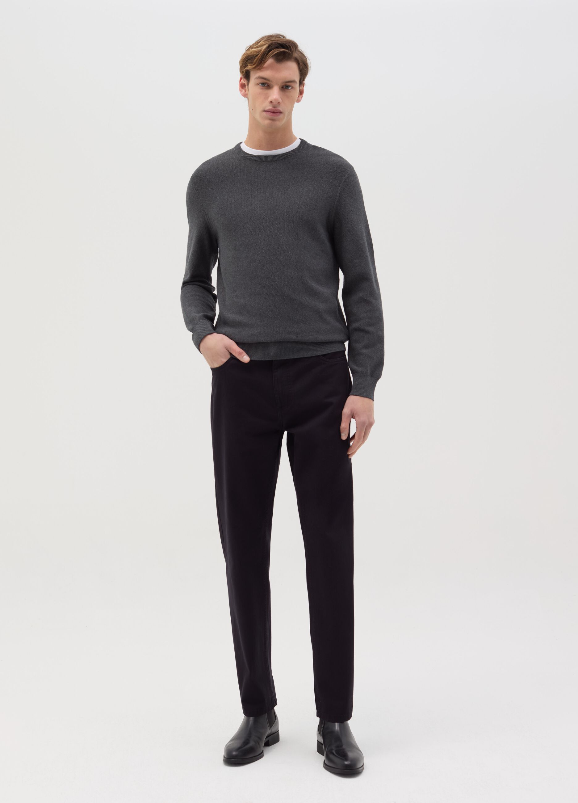 Pantalone regular fit cinque tasche