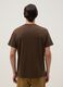 T-shirt girocollo in puro cotone marrone regular fit_2