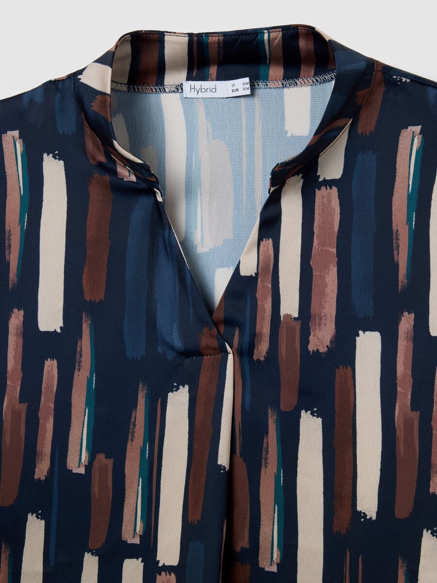 Long-sleeve blouse with multicolour pattern in regular fit_5