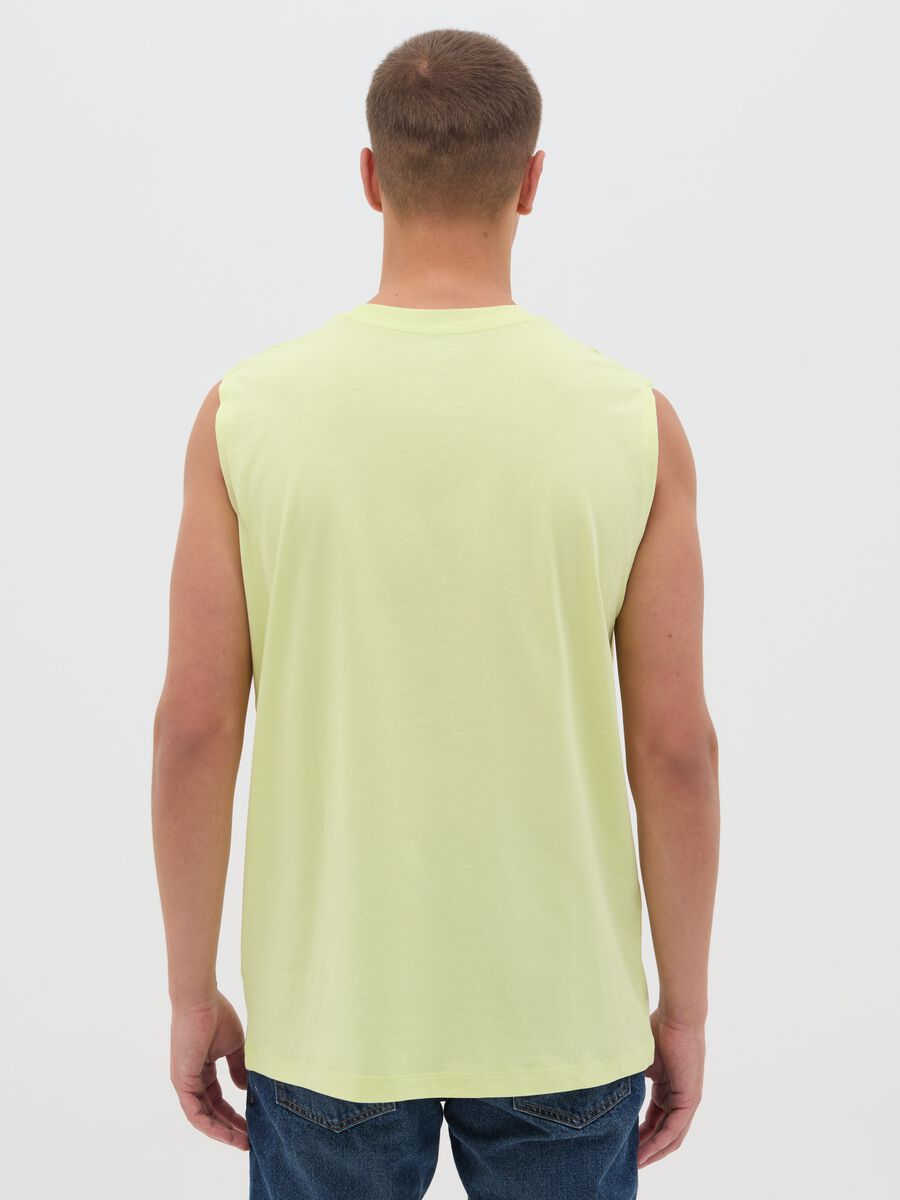 Yellow pure cotton Ovs tank top_2