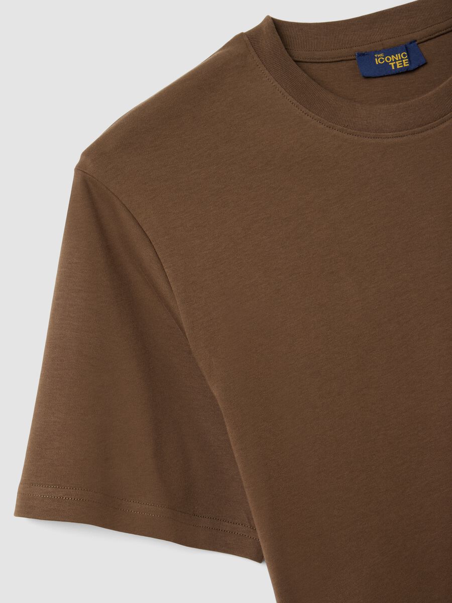 Relaxed Fit Brown The Iconic Tee T-shirt in Pure Cotton_6