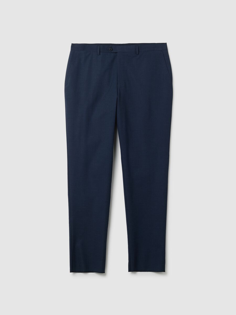Abito in misto viscosa blu regular fit_1