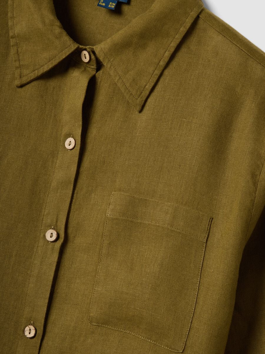 Green pure linen beach cover-up_5