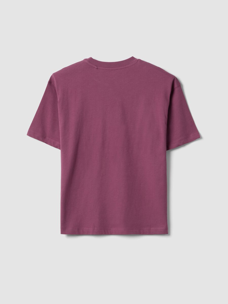 Boys&rsquo; purple 100% cotton oversized T-shirt with print_4