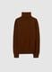 Brown pure wool roll-neck sweater regular fit_0