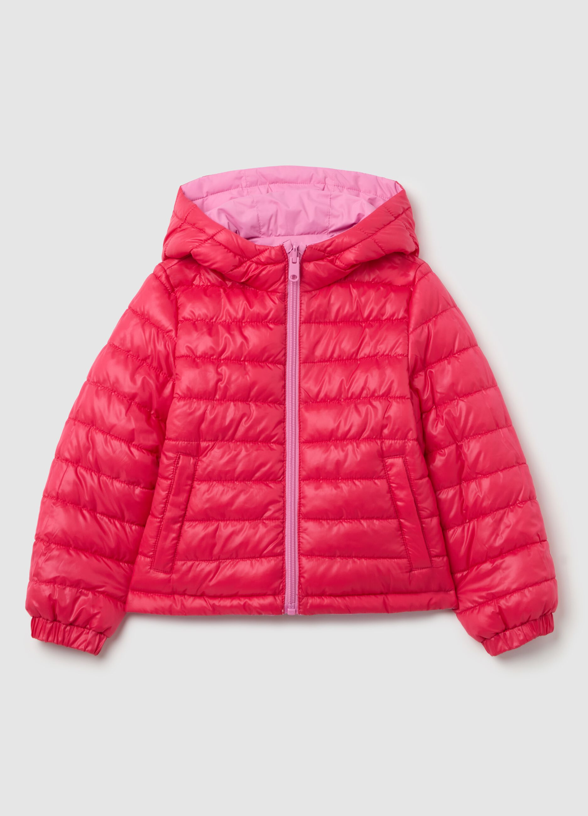 Piumino ultralight reversibile con cappuccio
