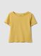 Yellow pure cotton short-sleeve T-shirt_0