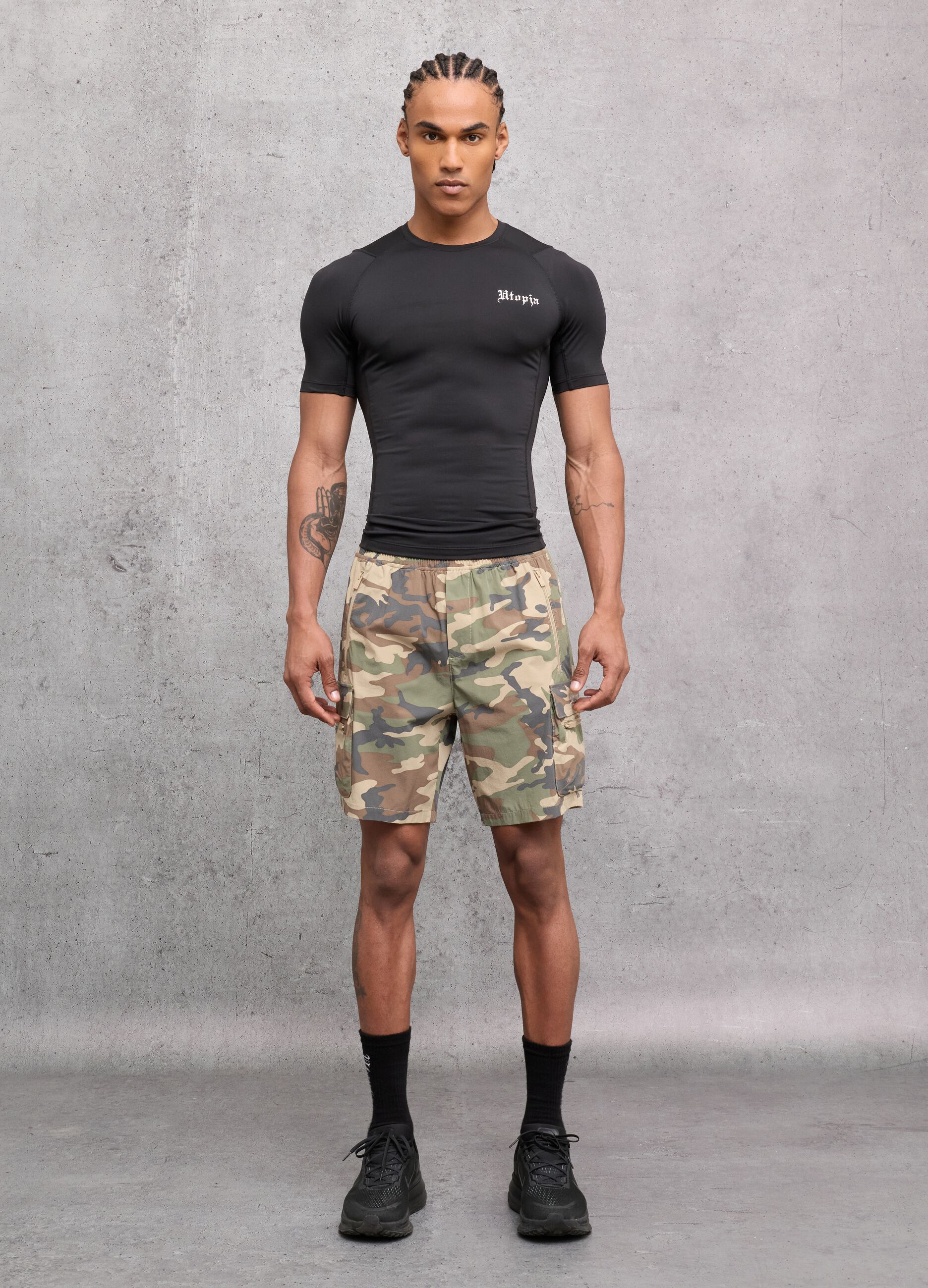 Kombat Active Cargo Shorts Camo