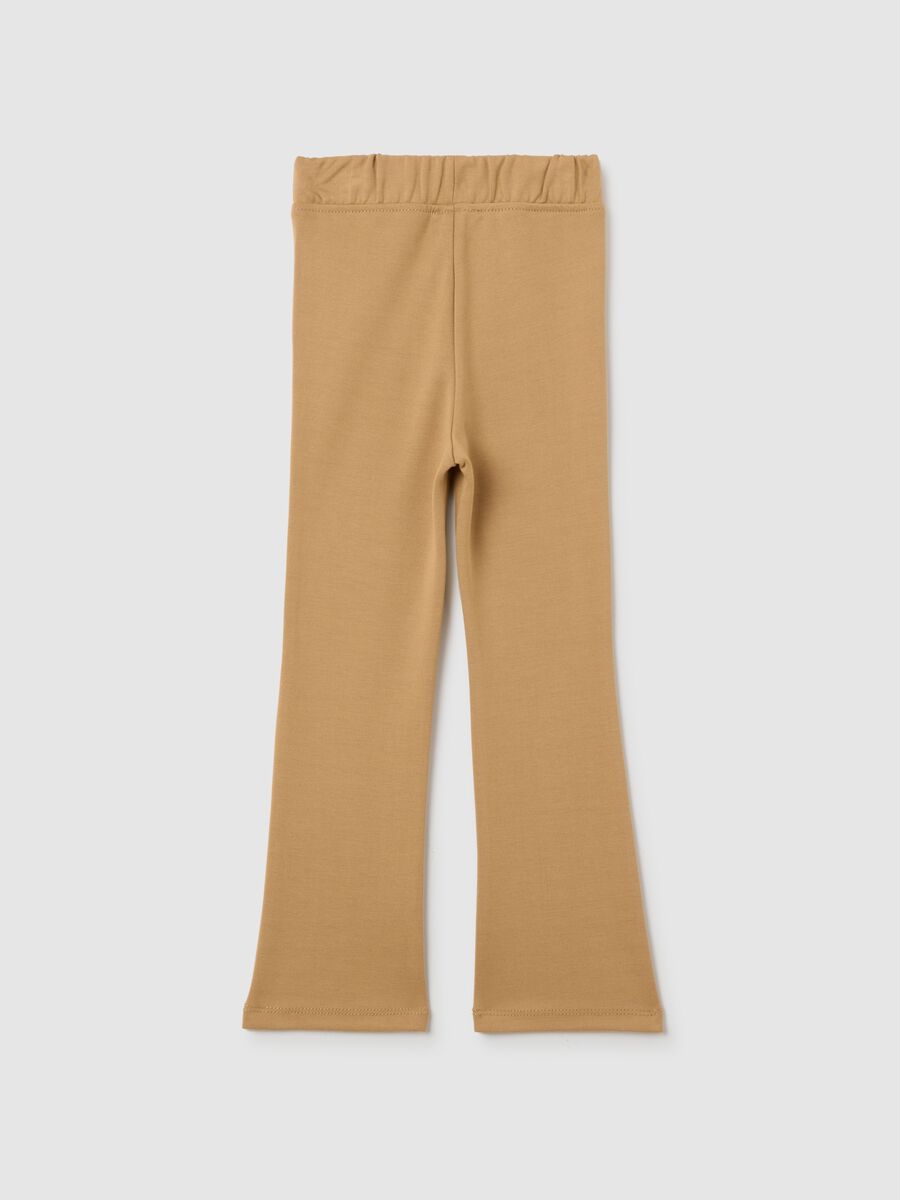 Beige Flare Leggings for Girls_1