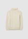 White High Neck Regular Fit Knitted Pullover for Kids_1