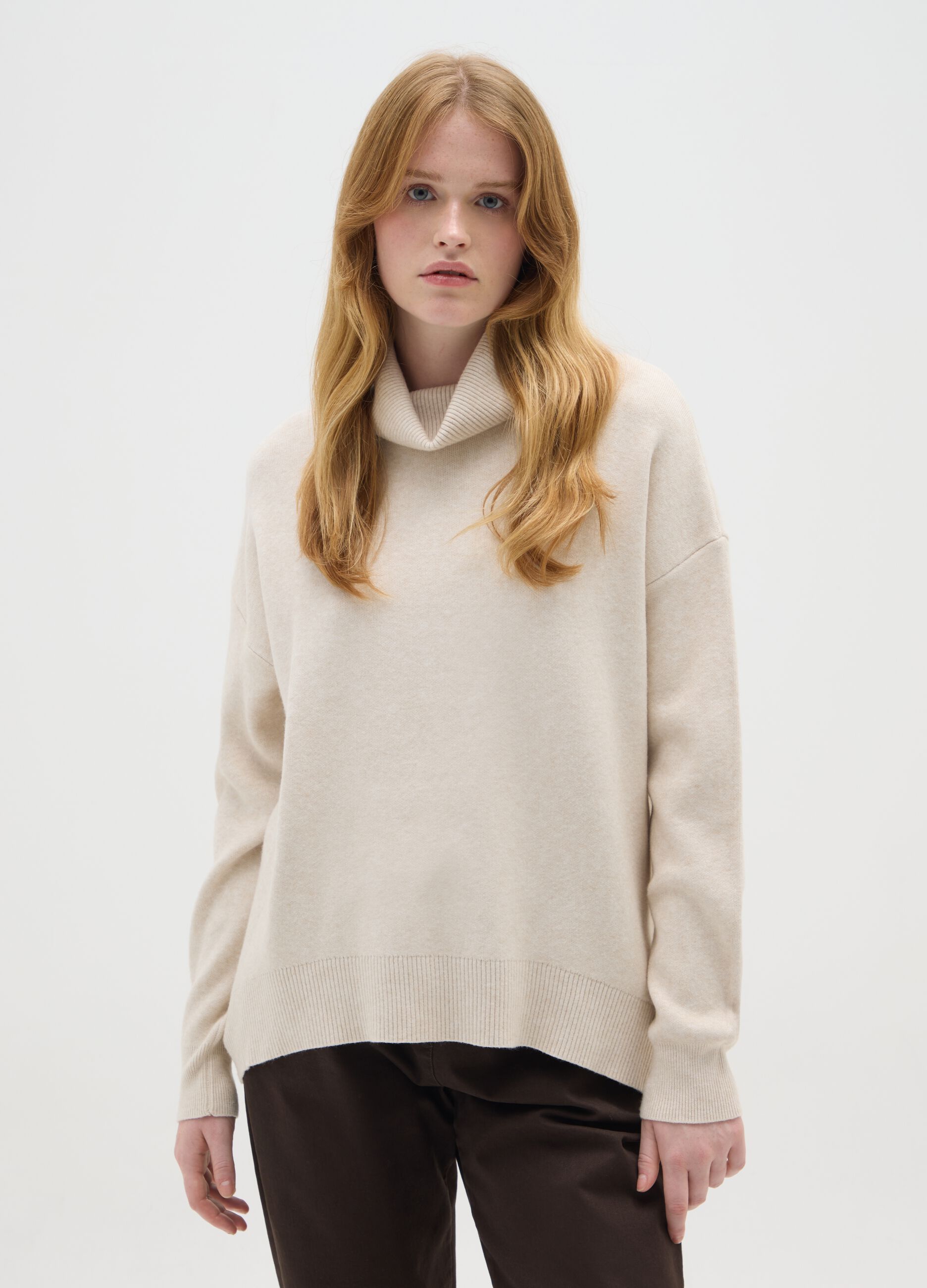 Beige regular fit jumper