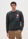 Grey Christmas sweatshirt in cotton blend regular fit with print_0