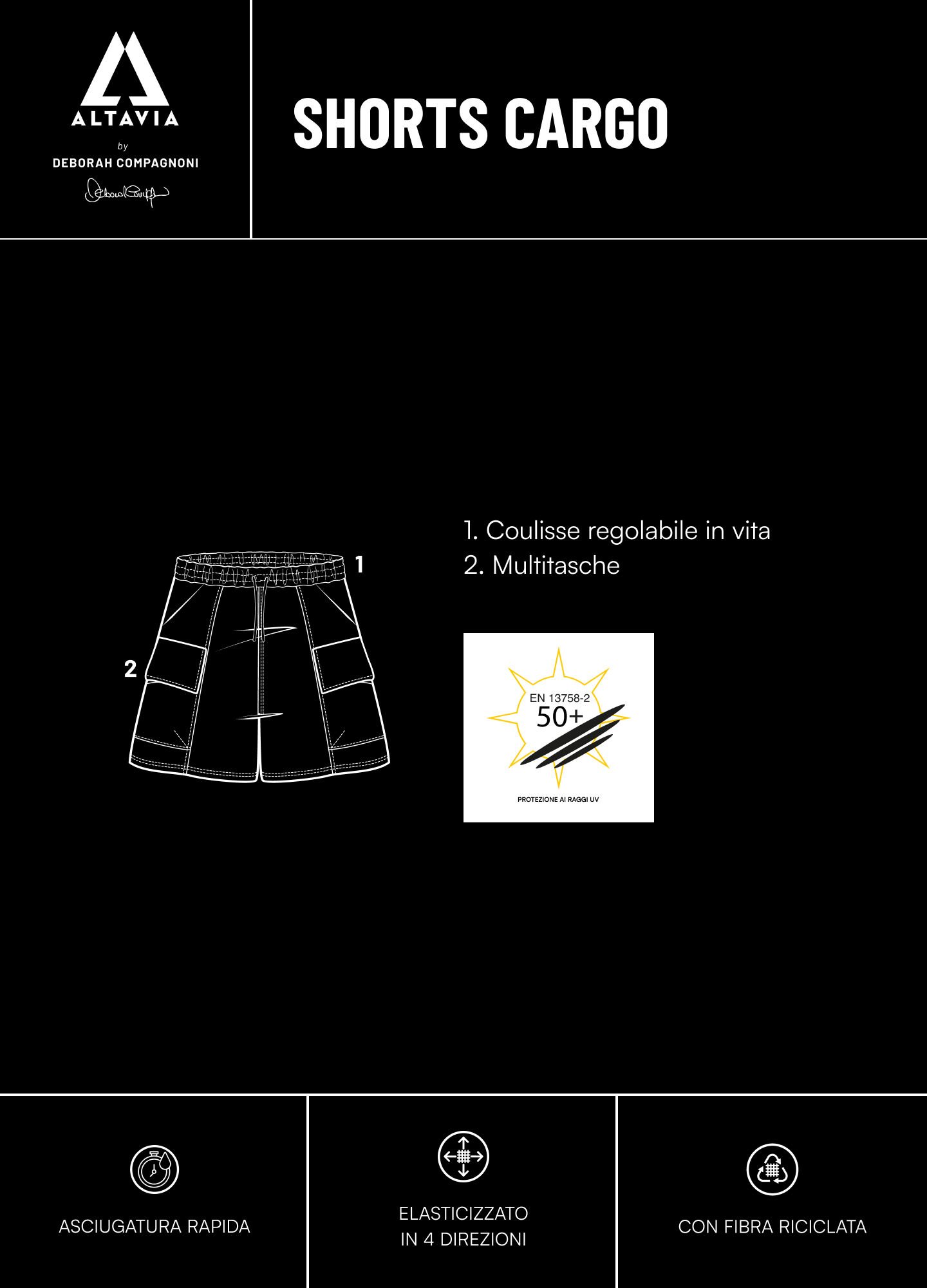 ALTAVIA WITH DEBORAH COMPAGNONI pink sports cargo shorts
