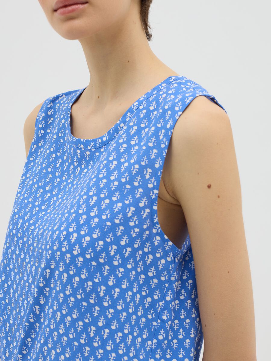 Sleeveless Blue Viscose Blouse_2