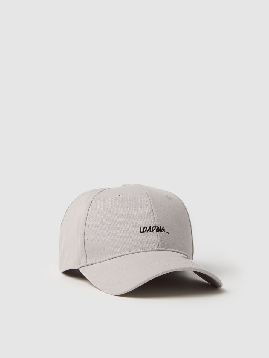 Men's grey pure cotton hat with logo_0