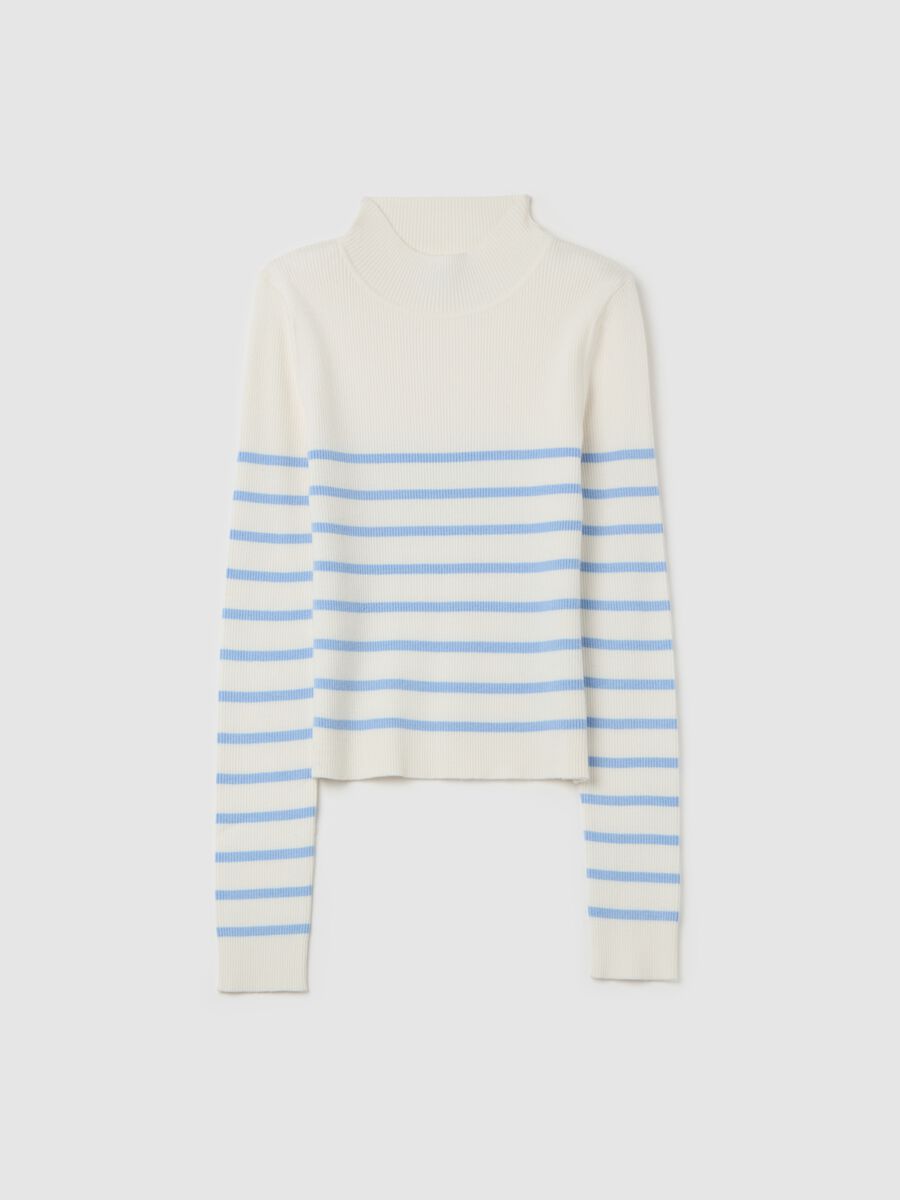 Striped top with mock neck_4